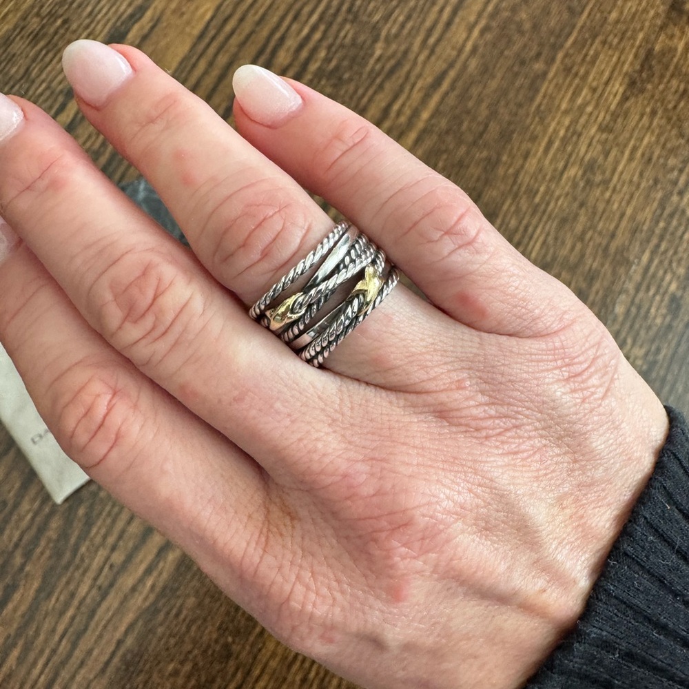 David Yurman Double X Crossover Ring size 7